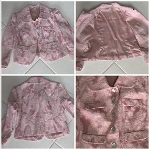 SPRING PRETTY IN PINK CROPPED FLORAL PRINT JACKET